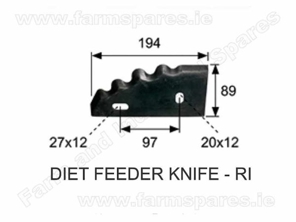 diet feeder knife right hand to suit abbey/peecon tub wagon