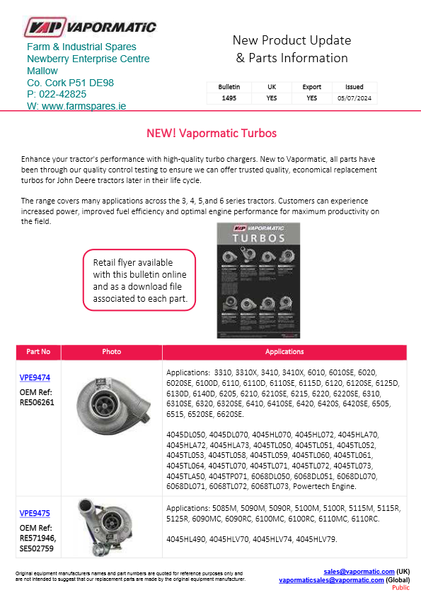 Tractor Turbo Chargers Farm and Industrial Spares Mallow Cork pdf image 1