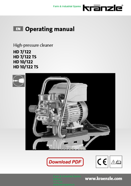 Kranzle HD7 122 Operating Manual Farm Spares Mallow Cork pdf image 1