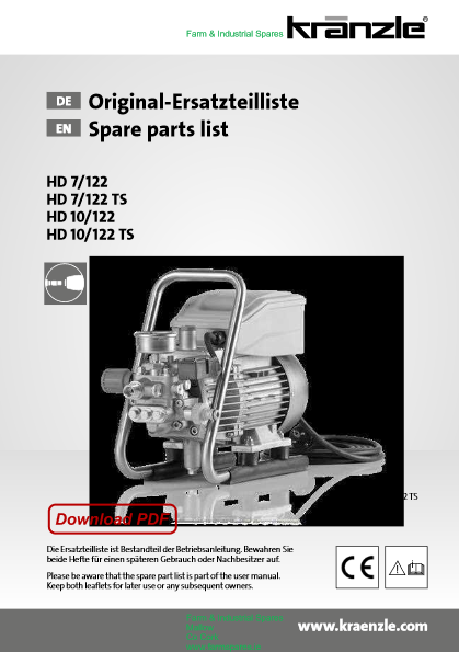 Kranzle HD7 122 Parts List Farm Spares Mallow Cork pdf image 3