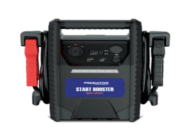 predator battery (12/24v) pure copper booster cable & clamps