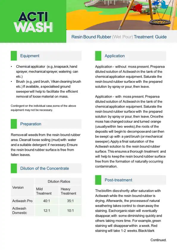 resin bound rubber wet pour treatment guide farm industrial spares cover
